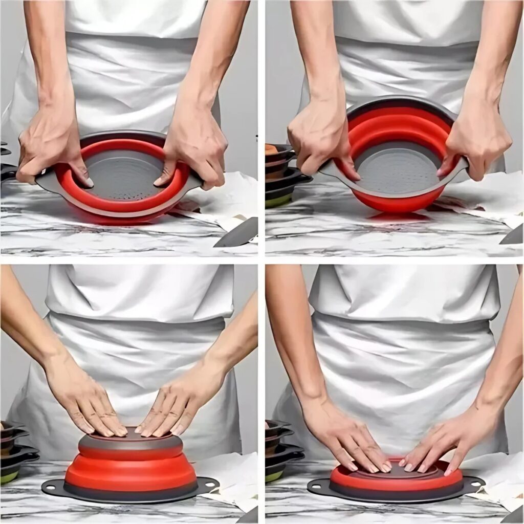 produtos de cozinha que valem a pena escorredor dobrável de silicone
